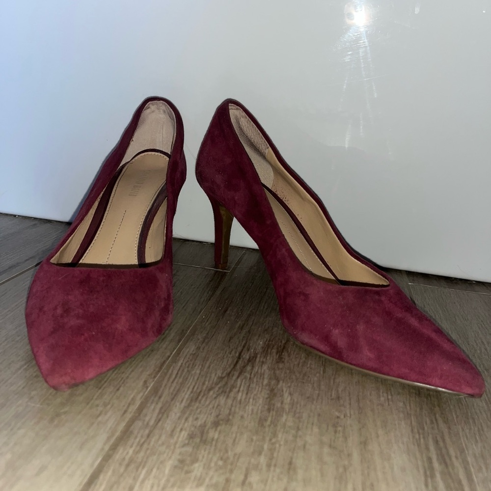 Gianni Bini Burgundy Suede Pointed-Toe Heels